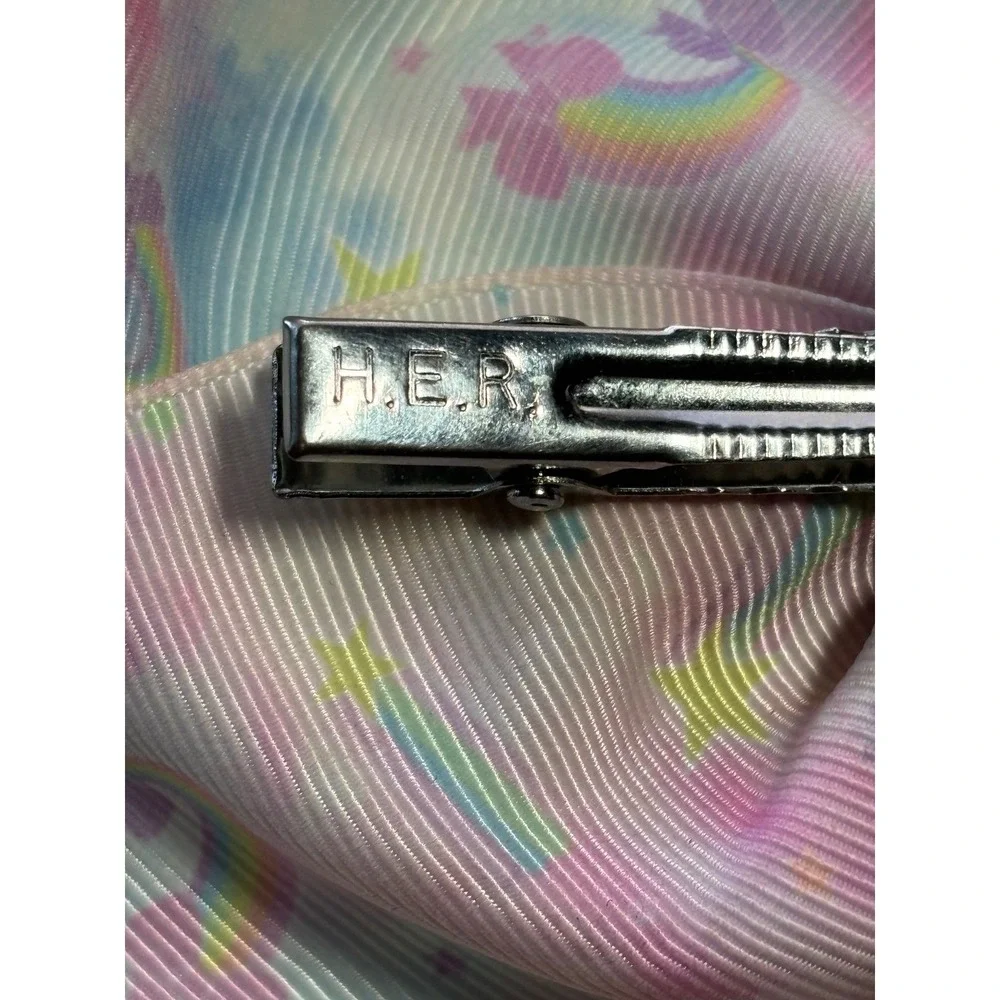 JoJo Siwa Large Girls Cheer Rainbow Shooting Star Hair Bow Alligator Clip